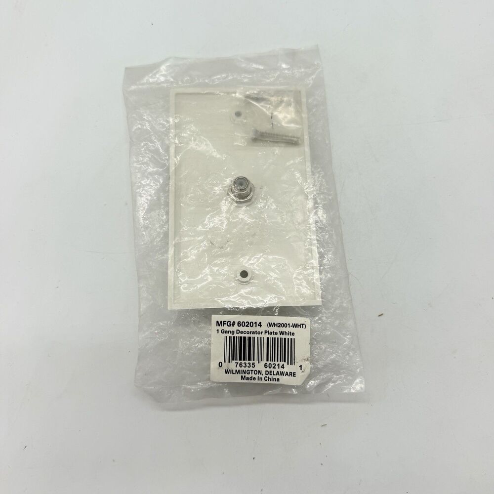 White 1 Gang Coax Cable TV Wall Plate F Type Female Connector WH2001-WHT